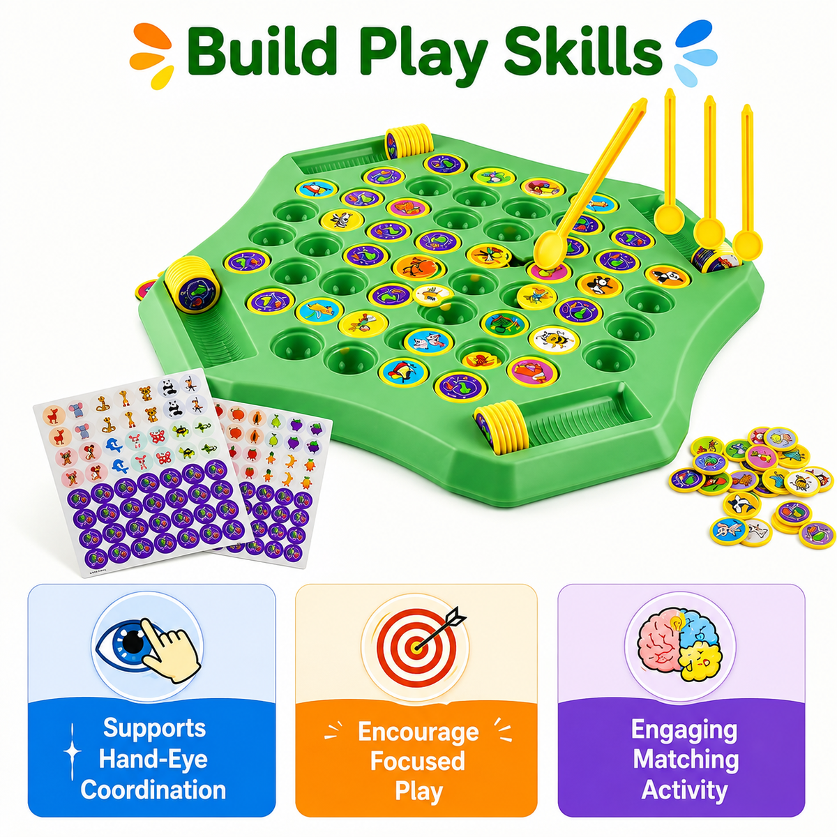 Flipping Memory Chess Game — Brain Booster Board Game for 2-4 Players