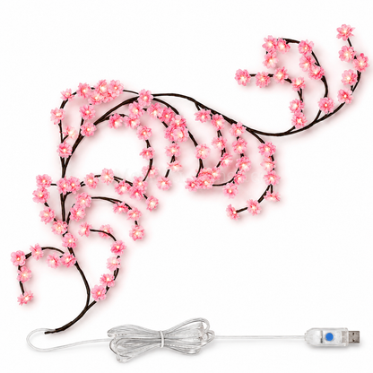 Cherry Blossom LED wall lights on bedroom wall