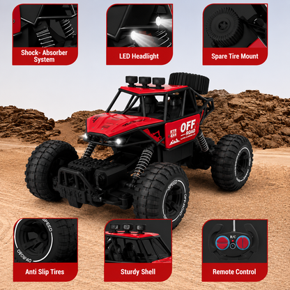 RC Off-Road Rock Crawler | 2.4GHz Remote Control | LED Headlights | 360° Drift | All-Terrain