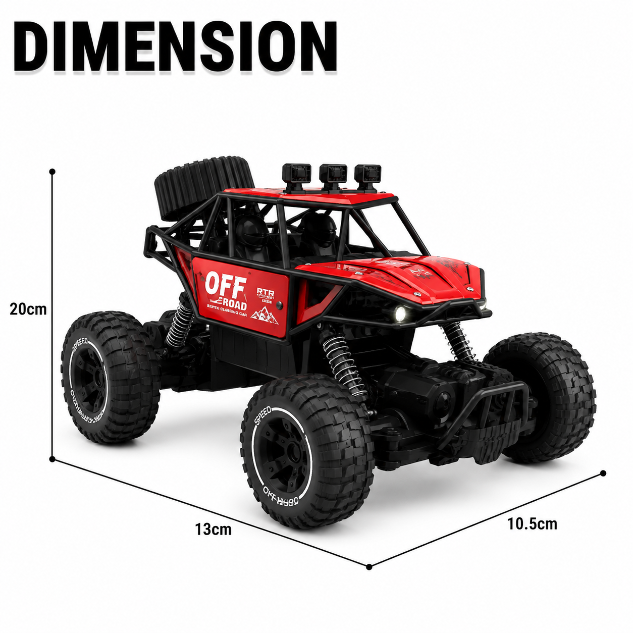RC Off-Road Rock Crawler | 2.4GHz Remote Control | LED Headlights | 360° Drift | All-Terrain