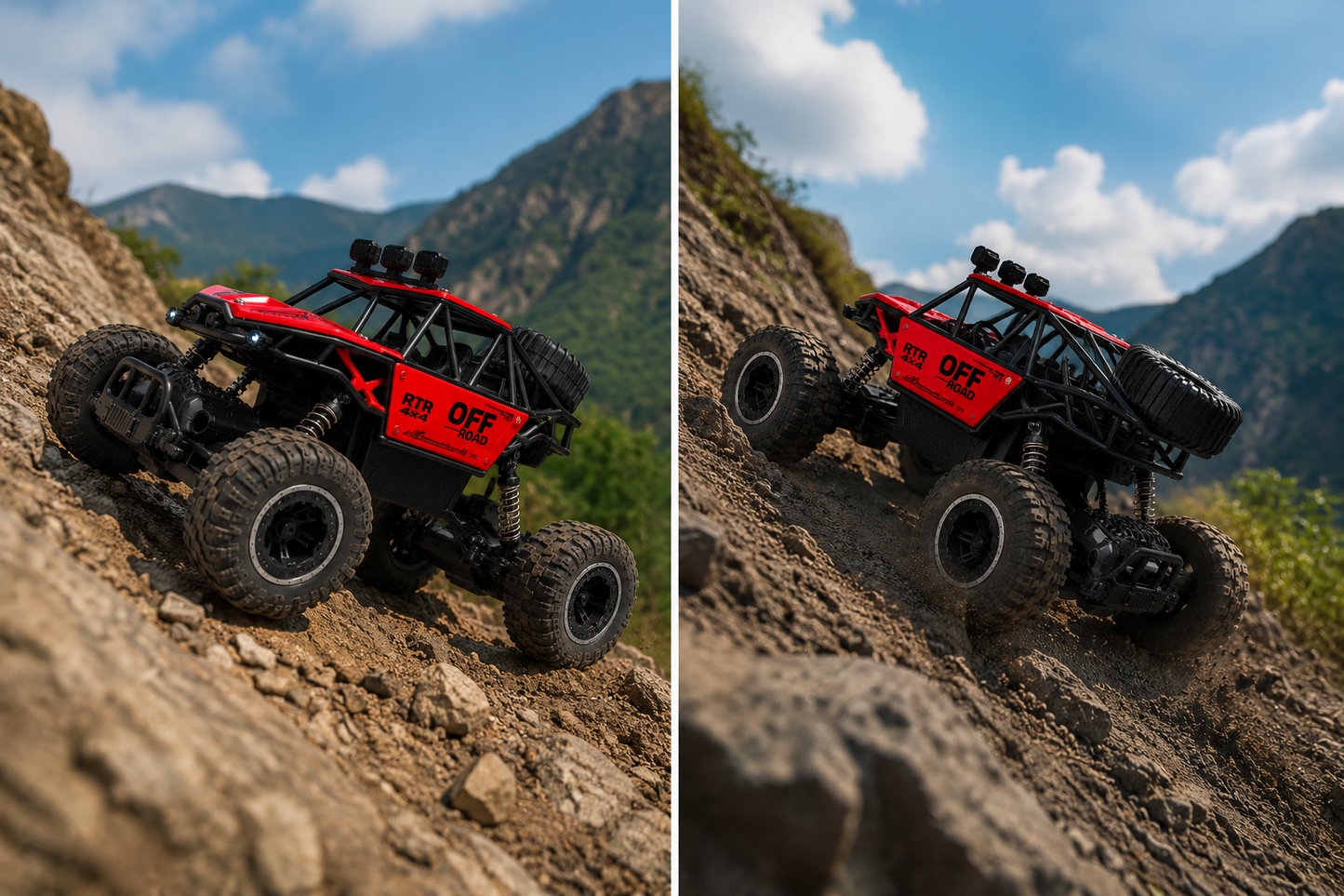 RC Off-Road Rock Crawler | 2.4GHz Remote Control | LED Headlights | 360° Drift | All-Terrain