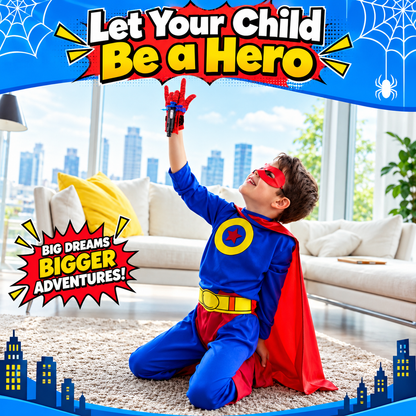 Kids Web Shooter Wrist Launcher Toy | Hero Role Play Glove Set with Soft Darts