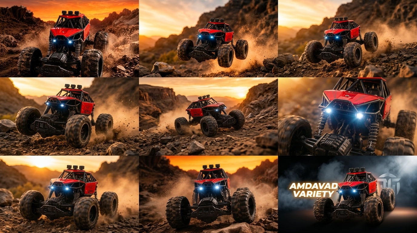 RC Off-Road Rock Crawler | 2.4GHz Remote Control | LED Headlights | 360° Drift | All-Terrain