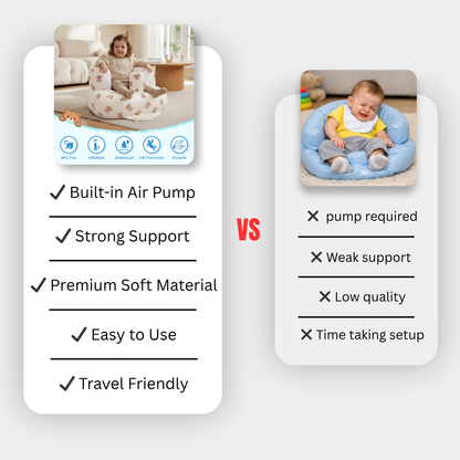 👶 Inflatable Baby Chair with Built-In Air Pump