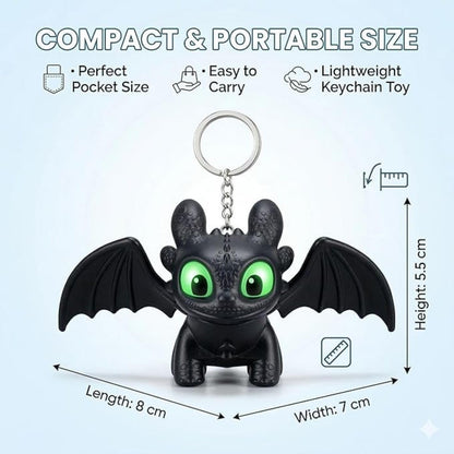 Dragon keychain glowing LED eyes