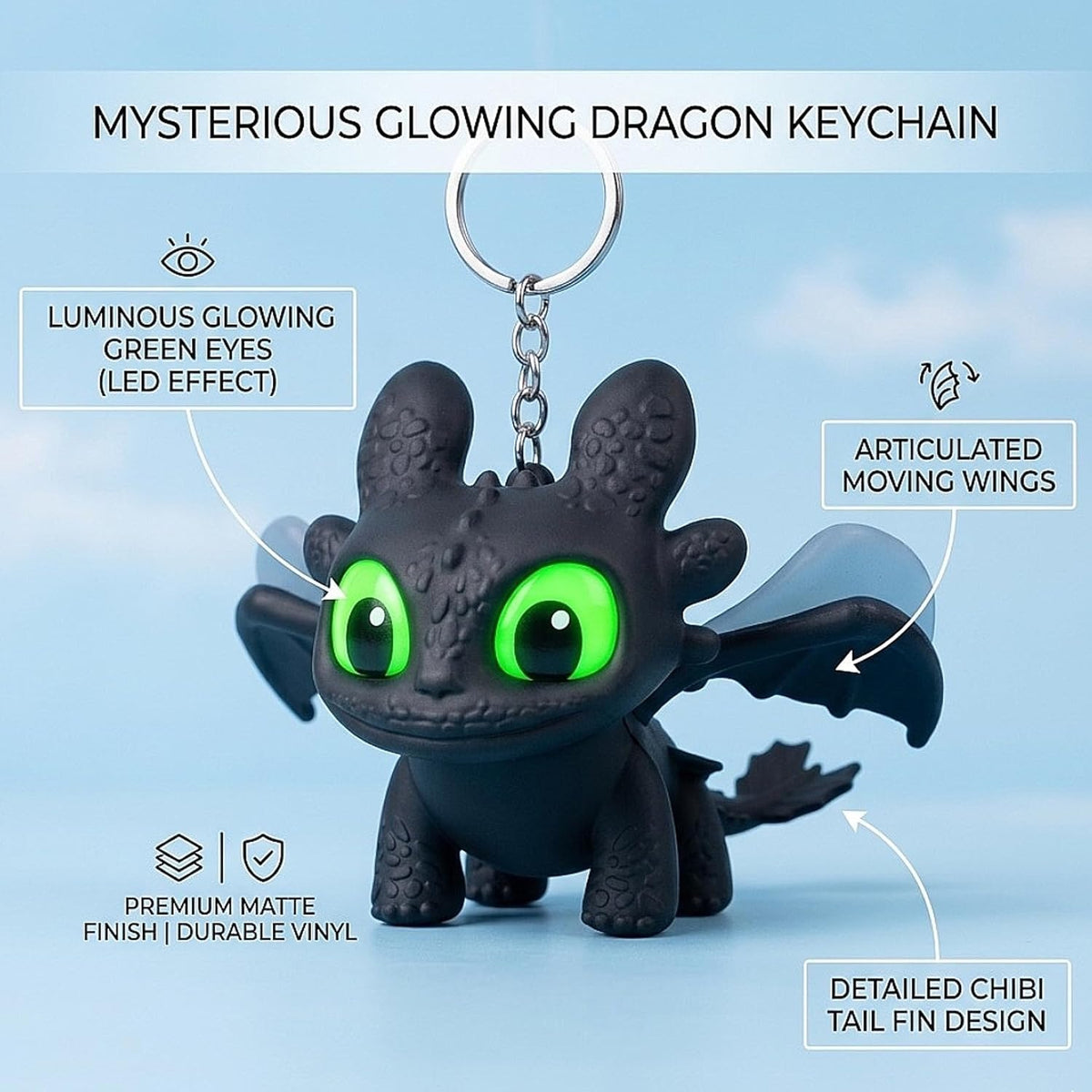 Dragon keychain on bag