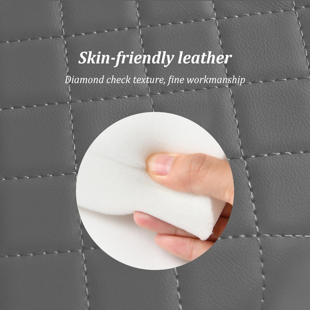 Car Armrest Pad | 5-in-1 Center Console Cover | PU Leather | Cup Holder | Phone Holder | Storage Bag