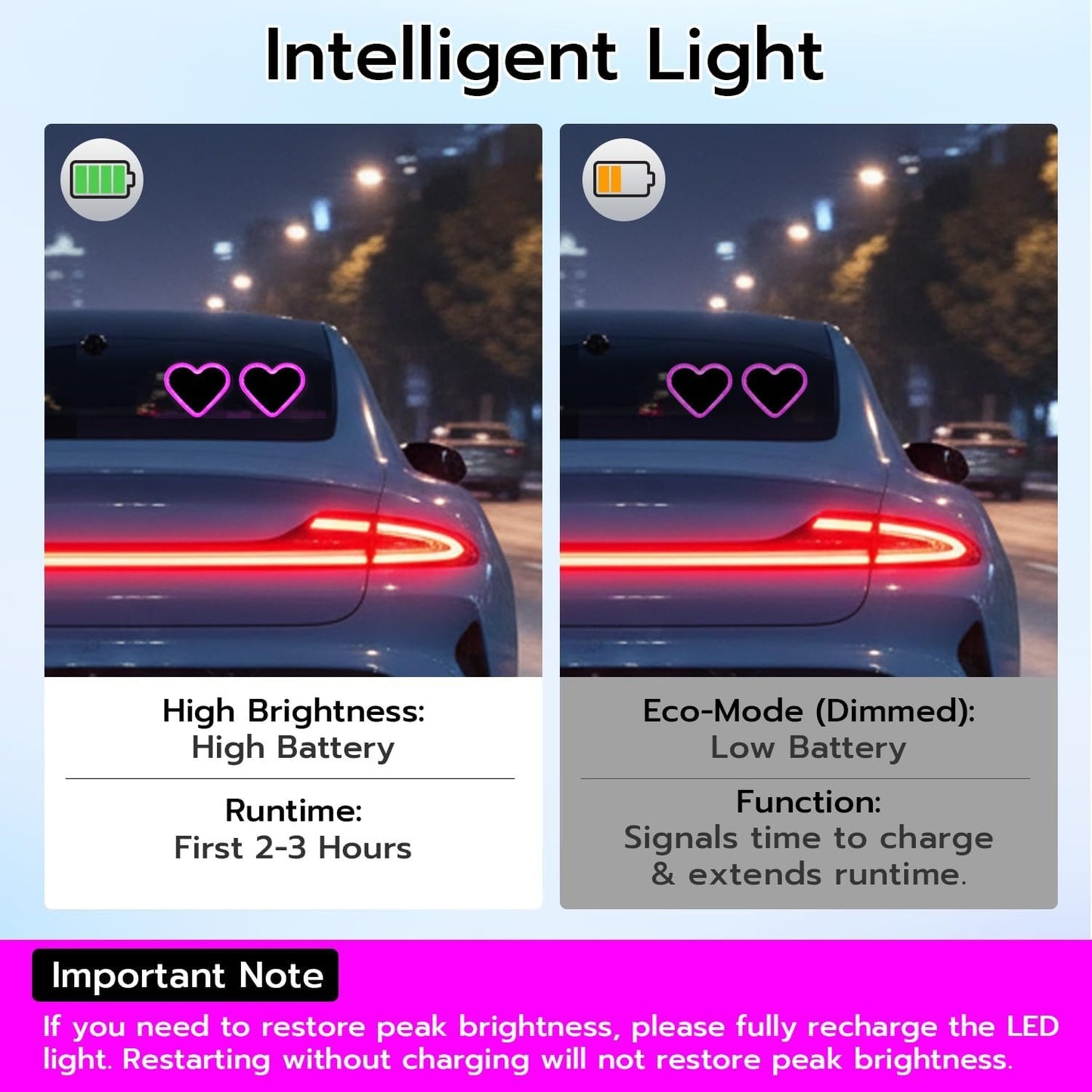 Heart Shape Car Light