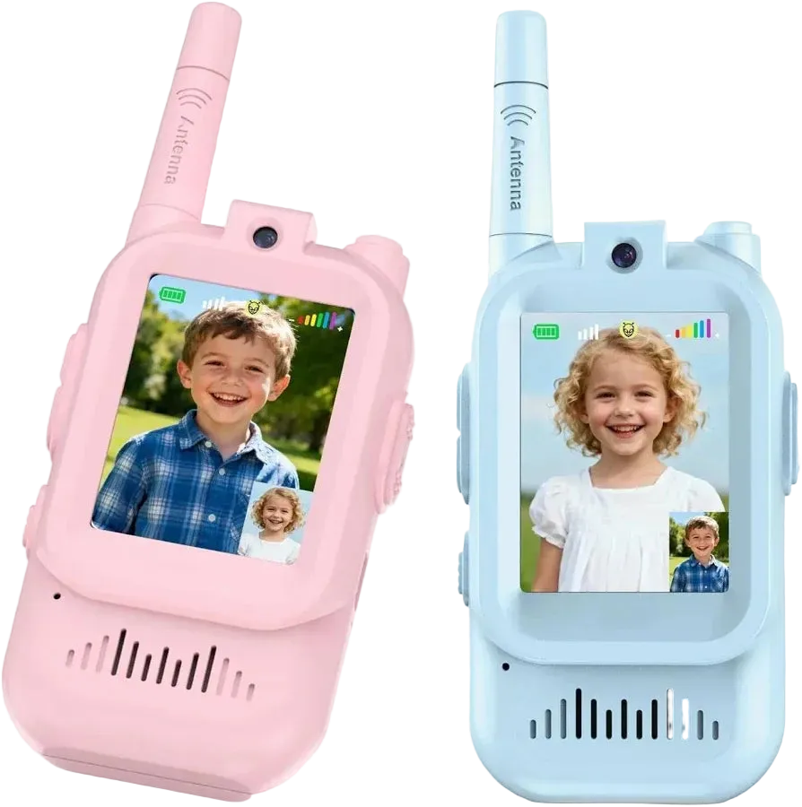 📡 Kids Video Walkie Talkie – HD Camera | Face-to-Face Video Call | Pink & Blue Set