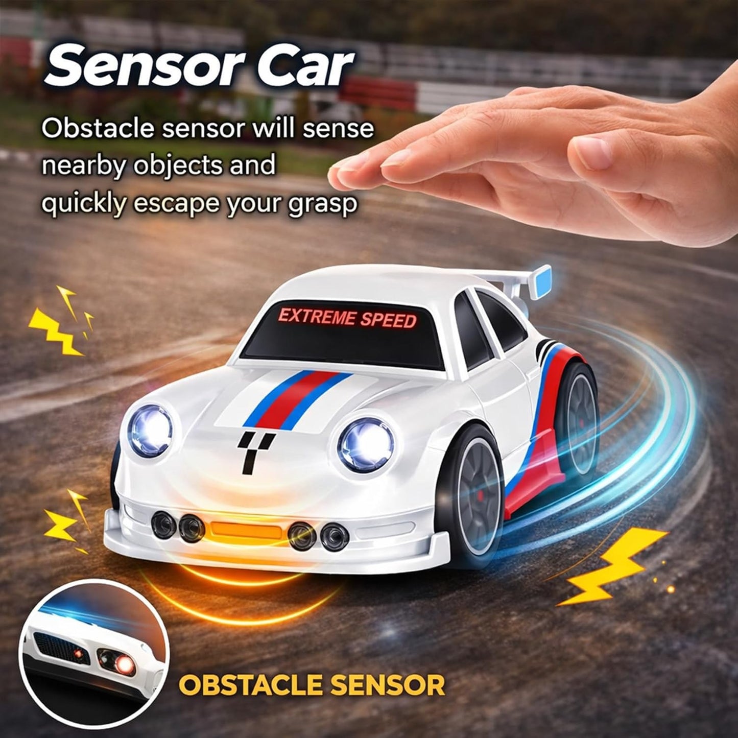 ⚡ Mini RC Drift Car – 3 Smart Modes | Remote + Follow + Escape | Kids Gift
